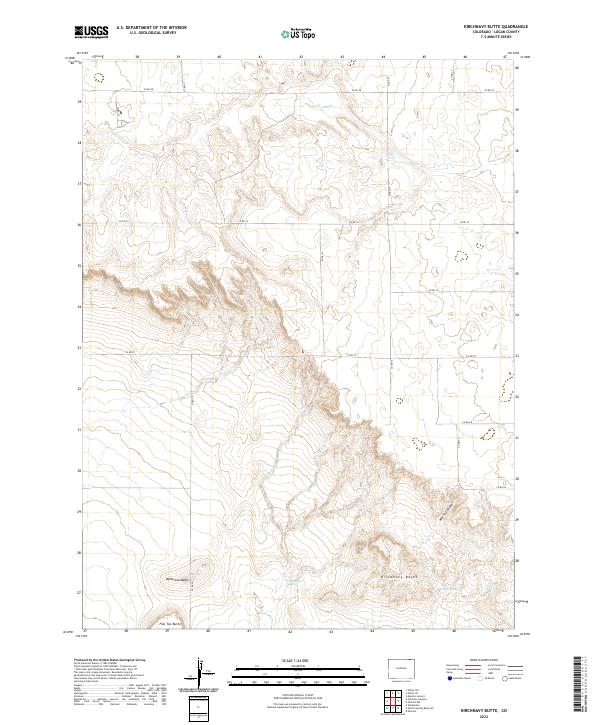 US Topo 7.5-minute map for Kirchnavy Butte CO