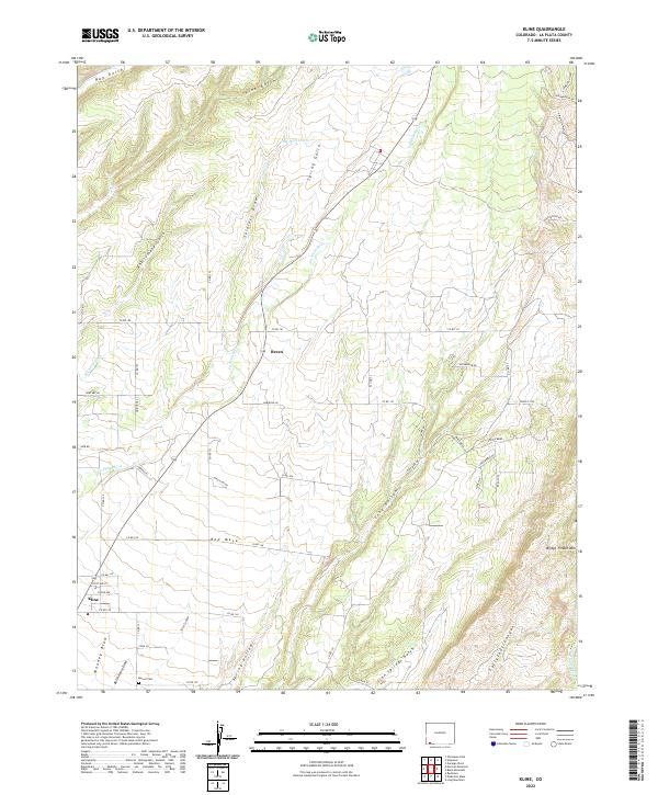US Topo 7.5-minute map for Kline CO