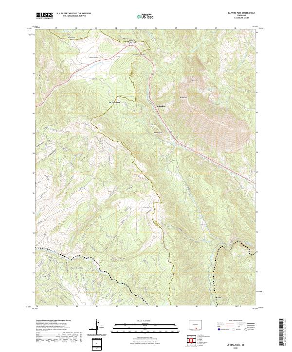 US Topo 7.5-minute map for La Veta Pass CO