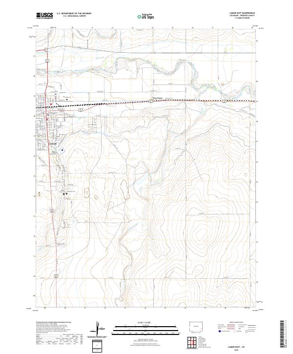 US Topo 7.5-minute map for Lamar East CO