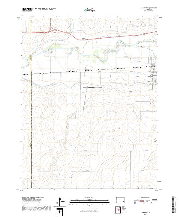 US Topo 7.5-minute map for Lamar West CO