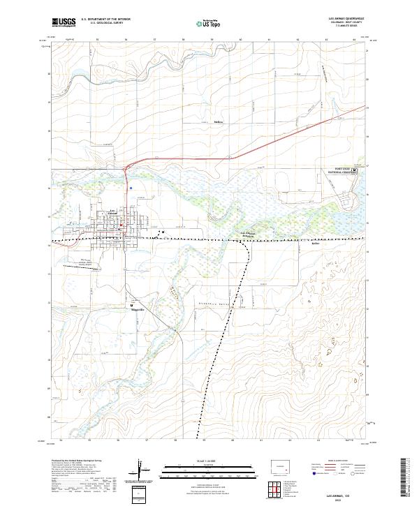 US Topo 7.5-minute map for Las Animas CO
