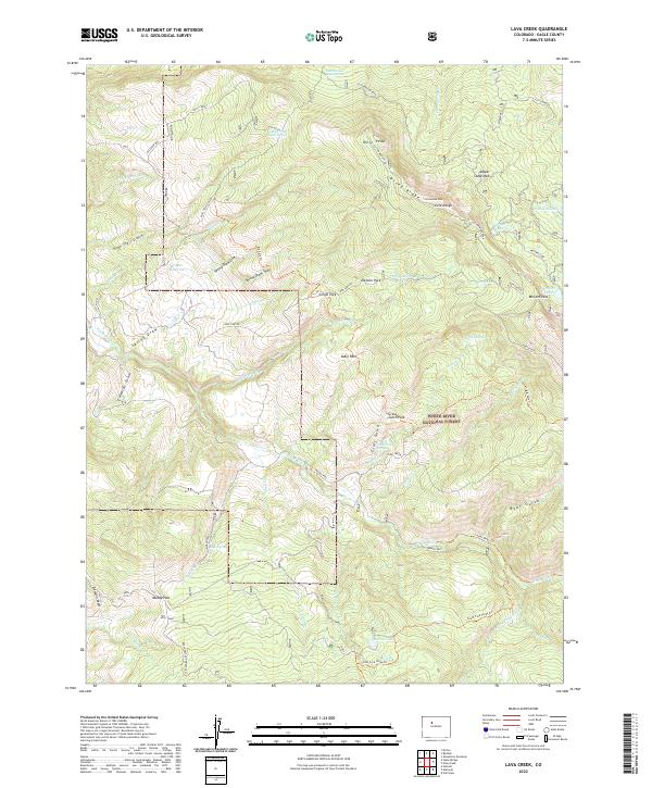 US Topo 7.5-minute map for Lava Creek CO