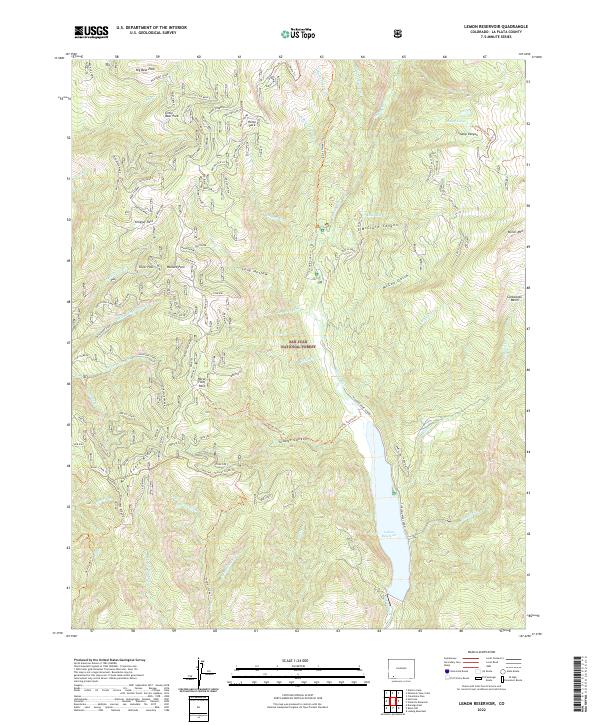 US Topo 7.5-minute map for Lemon Reservoir CO
