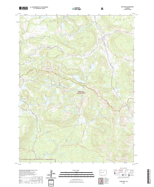 US Topo 7.5-minute map for Leon Peak CO