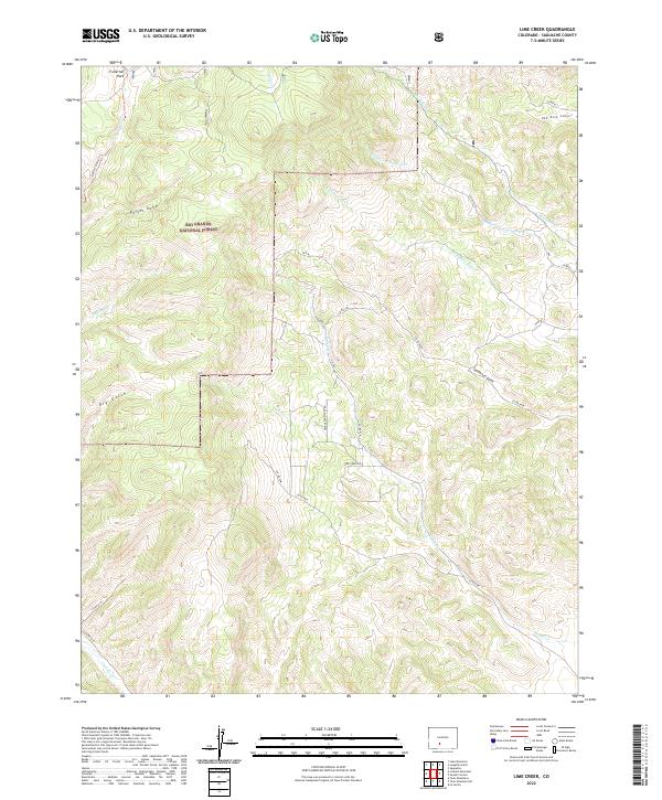 US Topo 7.5-minute map for Lime Creek CO