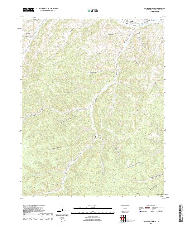 US Topo 7.5-minute map for Little Pine Canyon CO