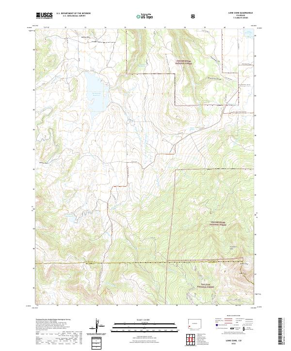 US Topo 7.5-minute map for Lone Cone CO