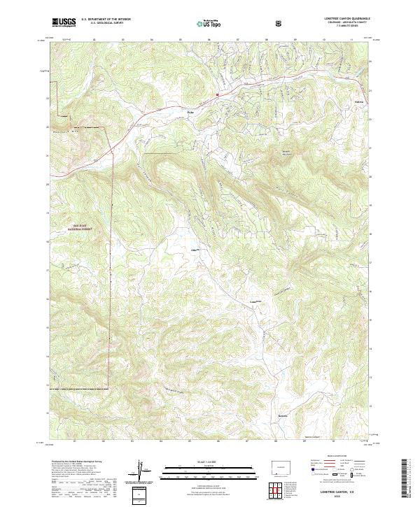 US Topo 7.5-minute map for Lonetree Canyon CO