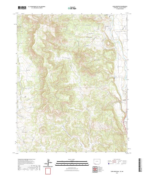 US Topo 7.5-minute map for Long Mountain CONM