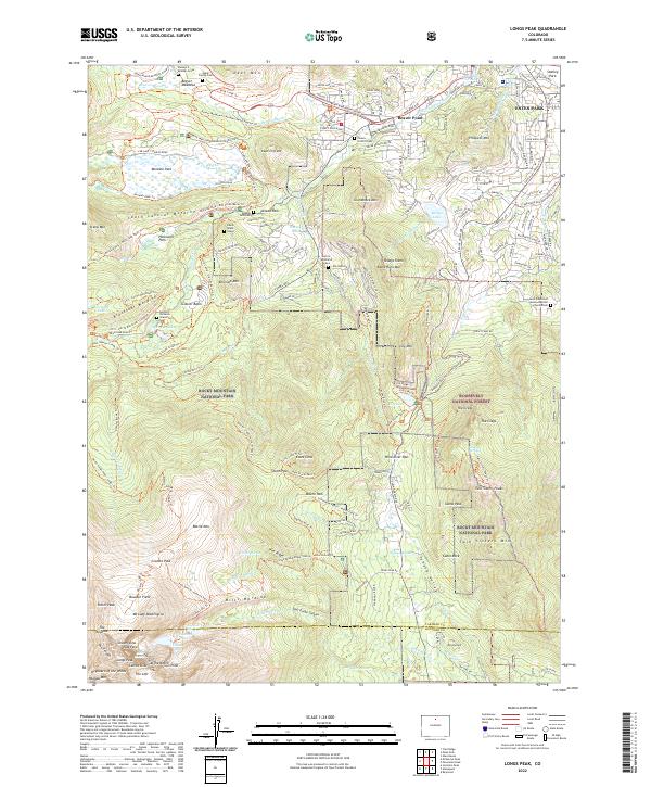 US Topo 7.5-minute map for Longs Peak CO