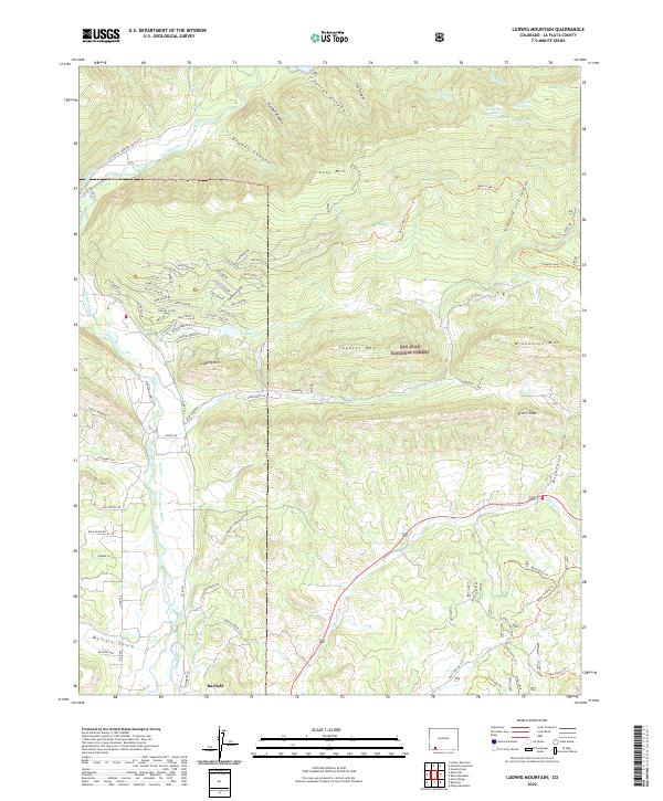 US Topo 7.5-minute map for Ludwig Mountain CO