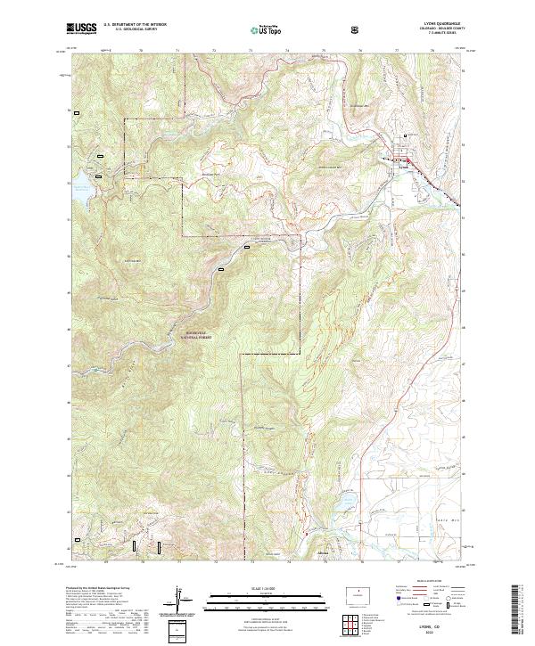 US Topo 7.5-minute map for Lyons CO