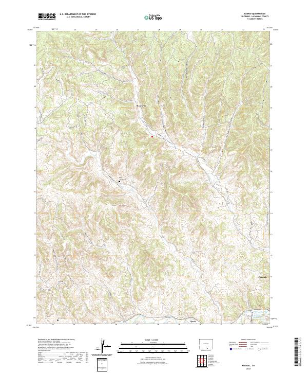 US Topo 7.5-minute map for Madrid CO