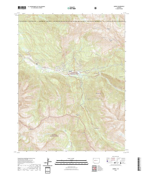 US Topo 7.5-minute map for Marble CO