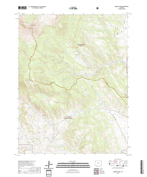 US Topo 7.5-minute map for Marmot Peak CO