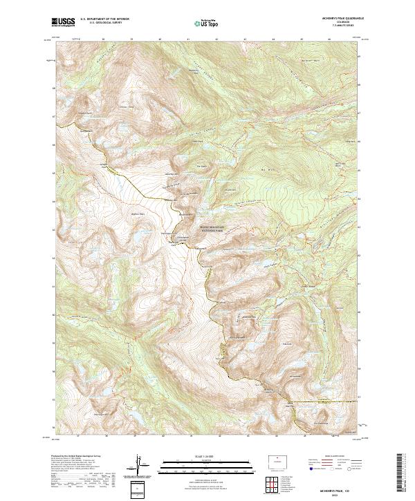 US Topo 7.5-minute map for McHenrys Peak CO