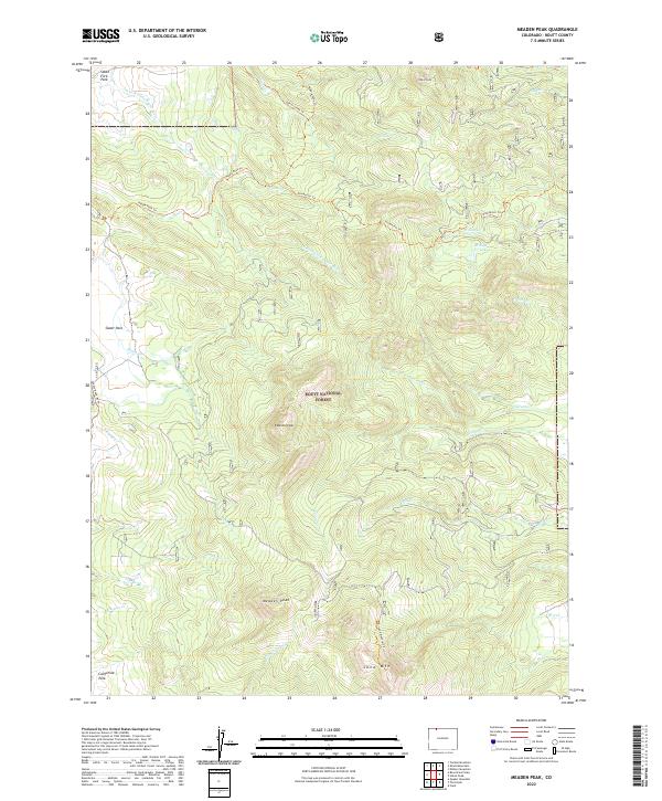 US Topo 7.5-minute map for Meaden Peak CO