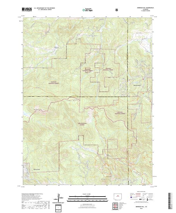US Topo 7.5-minute map for Meridian Hill CO