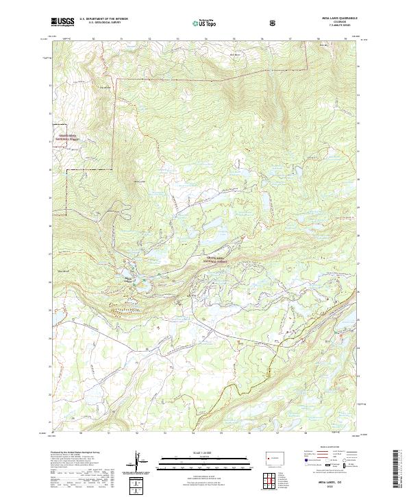 US Topo 7.5-minute map for Mesa Lakes CO