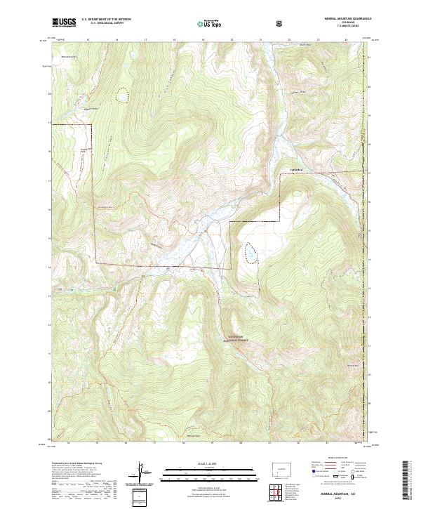 US Topo 7.5-minute map for Mineral Mountain CO