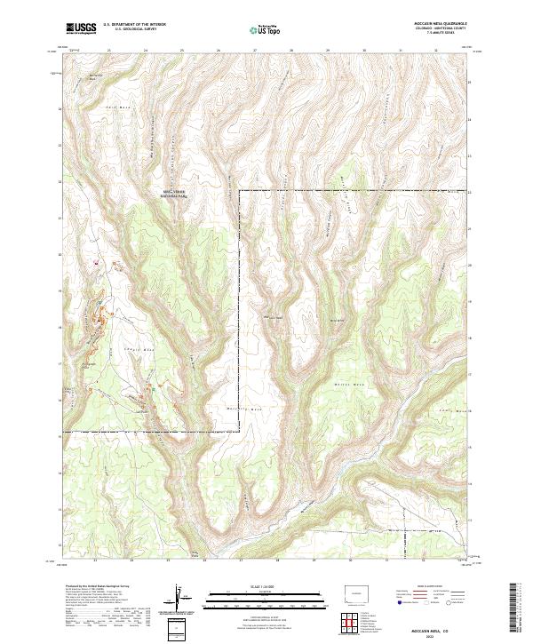 US Topo 7.5-minute map for Moccasin Mesa CO