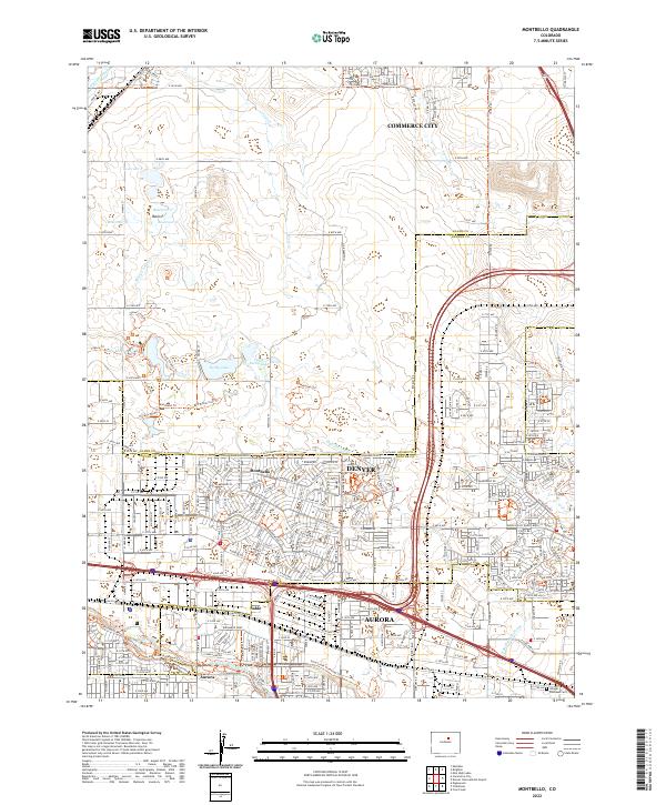 US Topo 7.5-minute map for Montbello CO