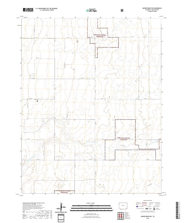 US Topo 7.5-minute map for Moore Draw NW CO