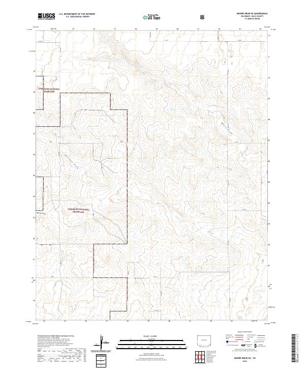 US Topo 7.5-minute map for Moore Draw SE CO