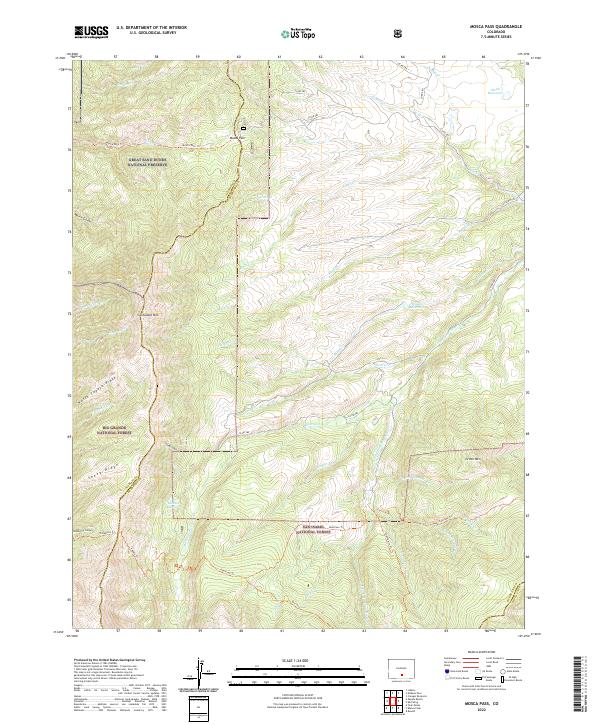 US Topo 7.5-minute map for Mosca Pass CO