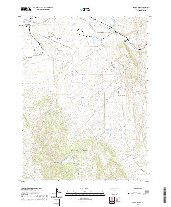 US Topo 7.5-minute map for Mount Harris CO