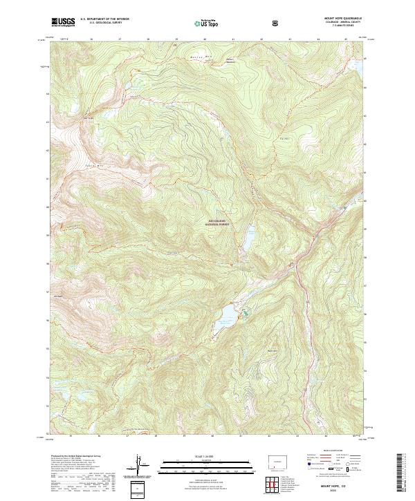 US Topo 7.5-minute map for Mount Hope CO – American Map Store