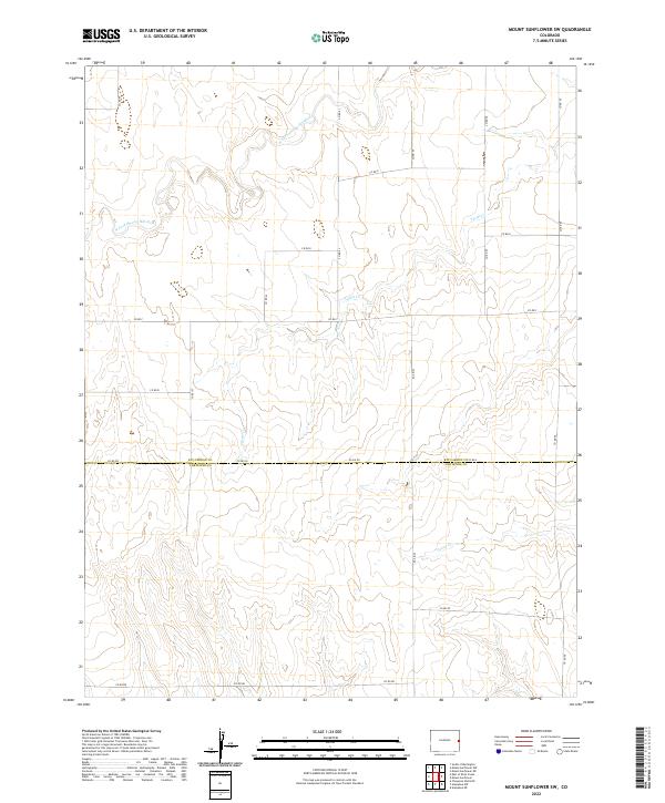 US Topo 7.5-minute map for Mount Sunflower SW CO