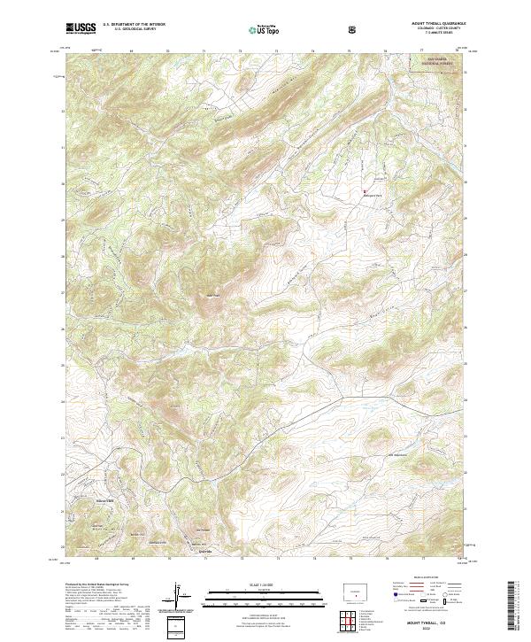 US Topo 7.5-minute map for Mount Tyndall CO