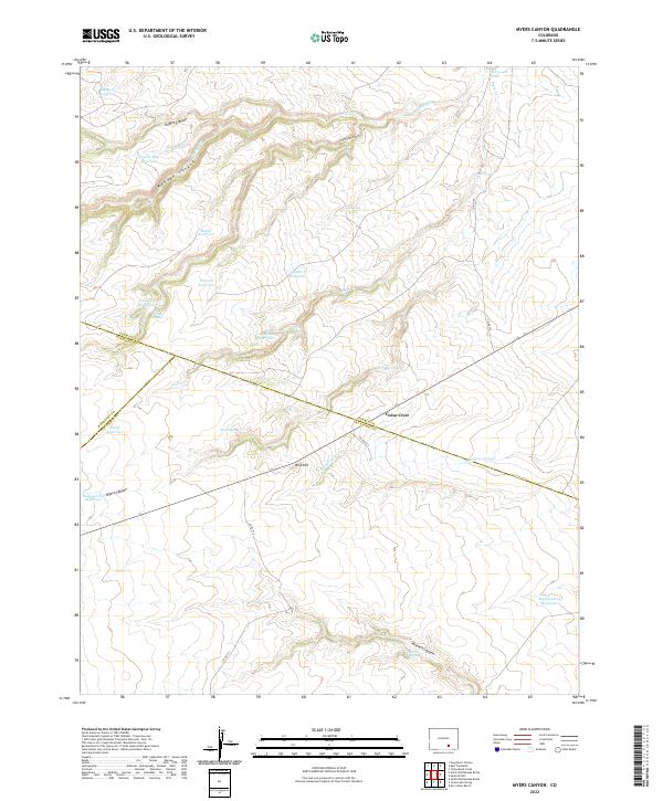 US Topo 7.5-minute map for Myers Canyon CO