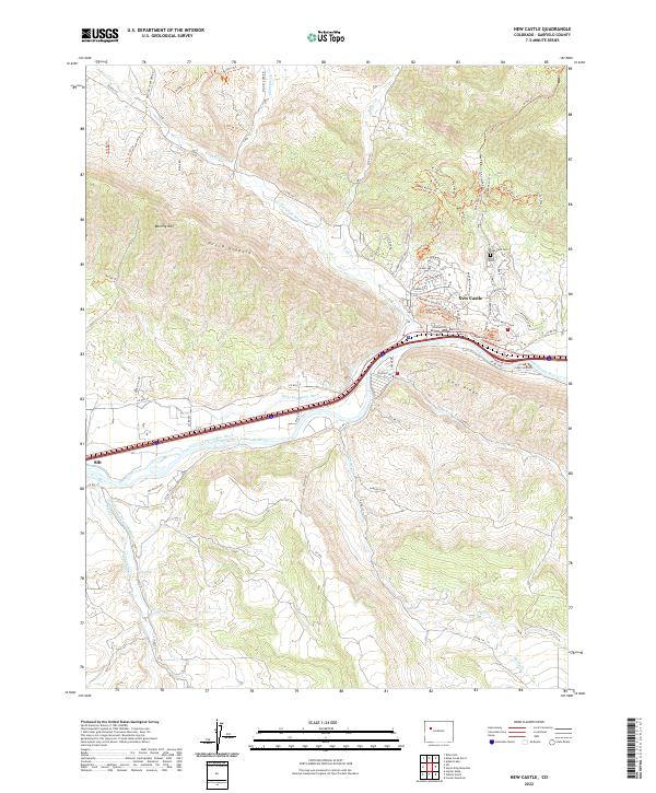 US Topo 7.5-minute map for New Castle CO