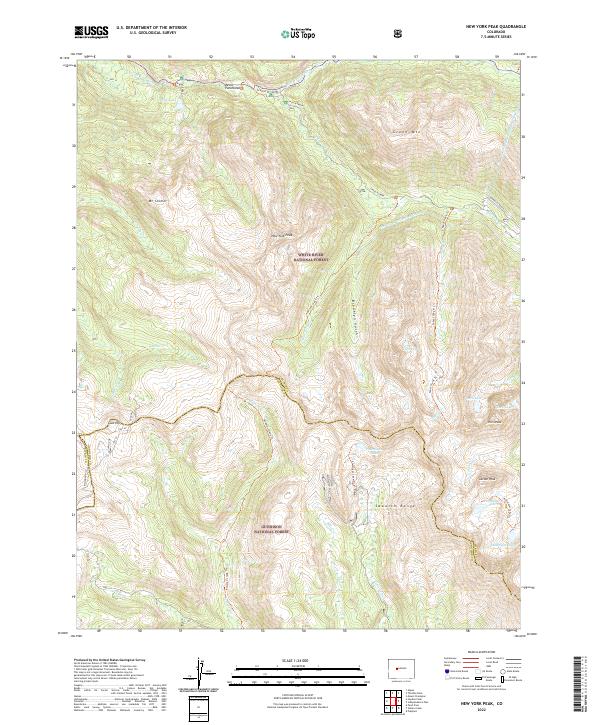 US Topo 7.5-minute map for New York Peak CO