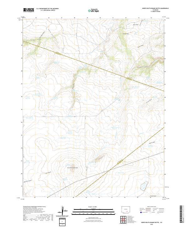 US Topo 7.5-minute map for North Rattlesnake Butte CO