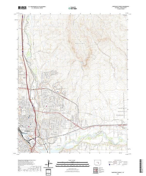 US Topo 7.5-minute map for Northeast Pueblo CO