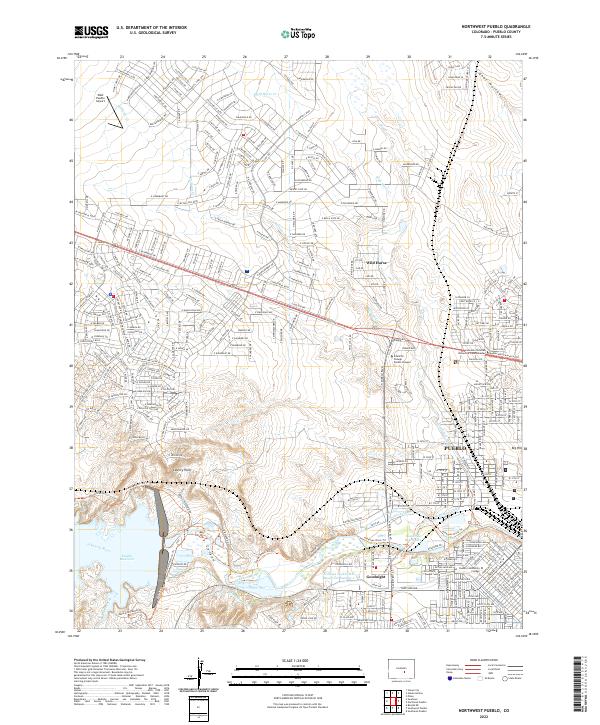 US Topo 7.5-minute map for Northwest Pueblo CO
