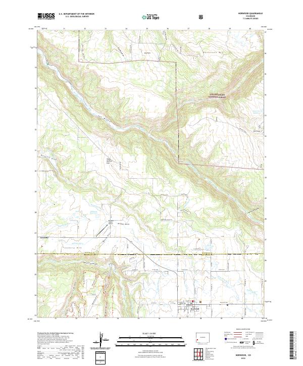 US Topo 7.5-minute map for Norwood CO