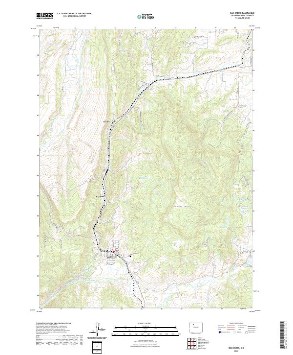 US Topo 7.5-minute map for Oak Creek CO