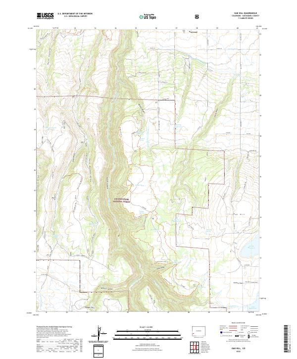 US Topo 7.5-minute map for Oak Hill CO