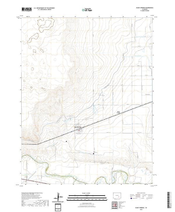 US Topo 7.5-minute map for Olney Springs CO