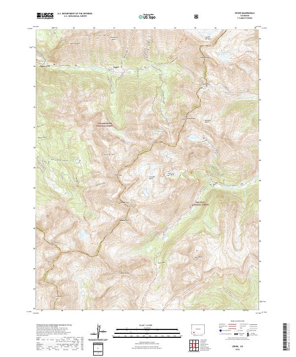 US Topo 7.5-minute map for Ophir CO