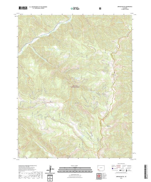 US Topo 7.5-minute map for Orphan Butte CO