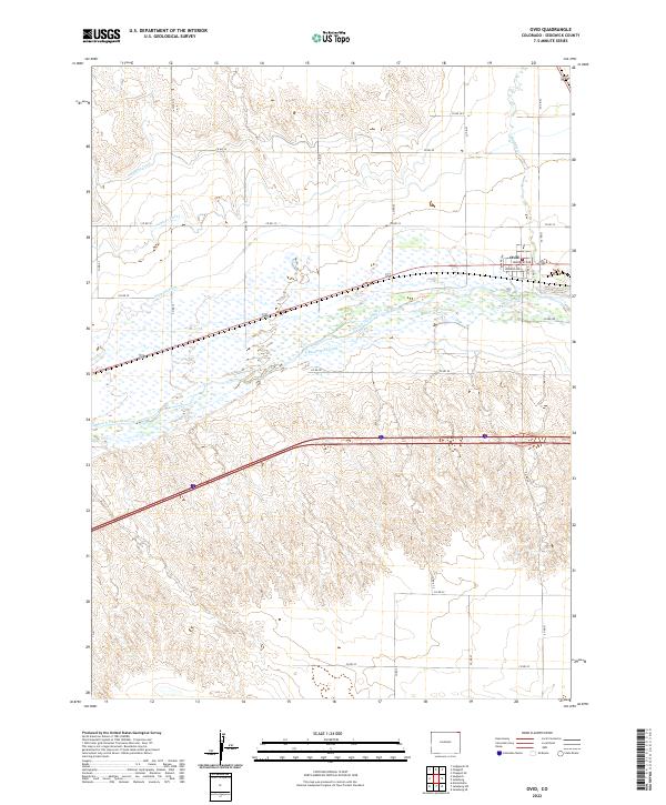 US Topo 7.5-minute map for Ovid CO