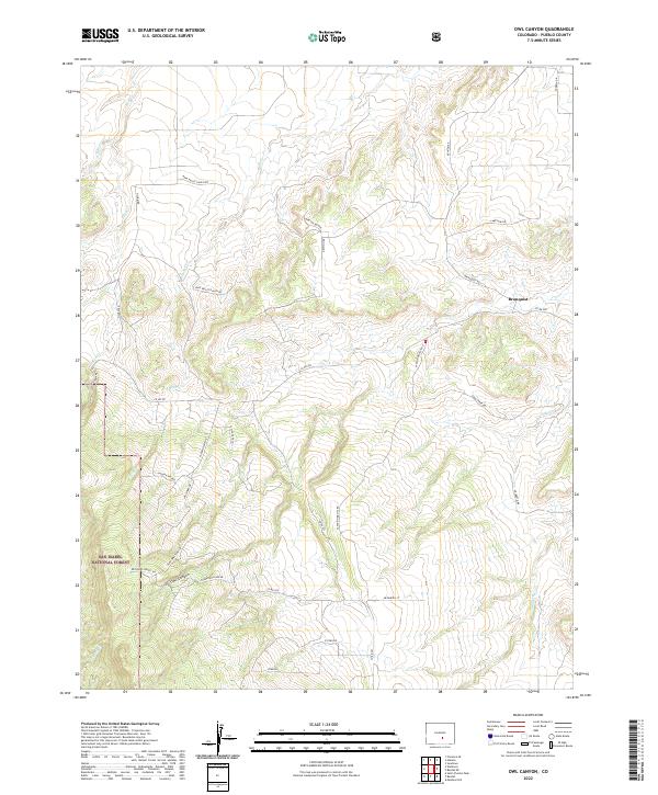 US Topo 7.5-minute map for Owl Canyon CO