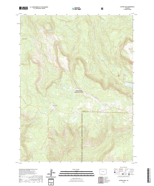 US Topo 7.5-minute map for Oyster Lake CO