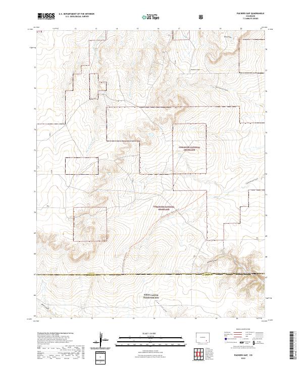 US Topo 7.5-minute map for Packers Gap CO